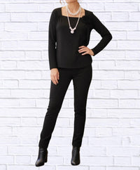 Diva Usa - Elizabeth Square Neck Long Sleeve Top