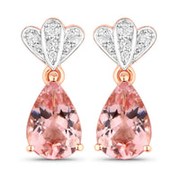 Diana M Jewels Women's Pear Natural Pink Morganite Stud Earrings (3.05 Ct) - Signature Plus in 14k rose gold - women's jewelry