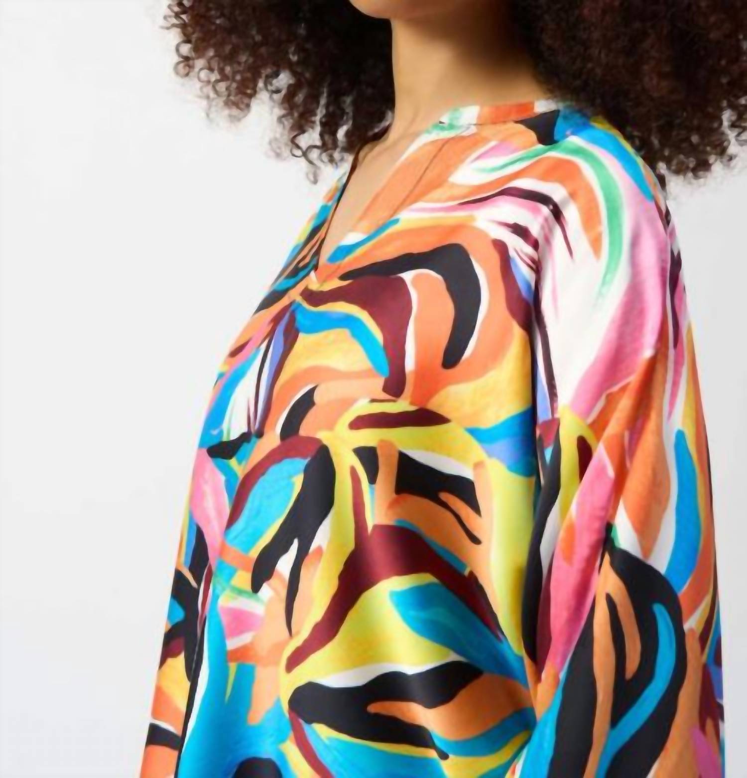Joseph Ribkoff - Satin Abstract Print Boxy Top