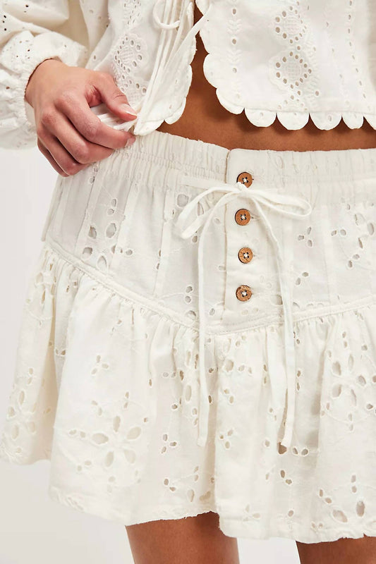 Free People - Roselle Eyelet Mini Skirt