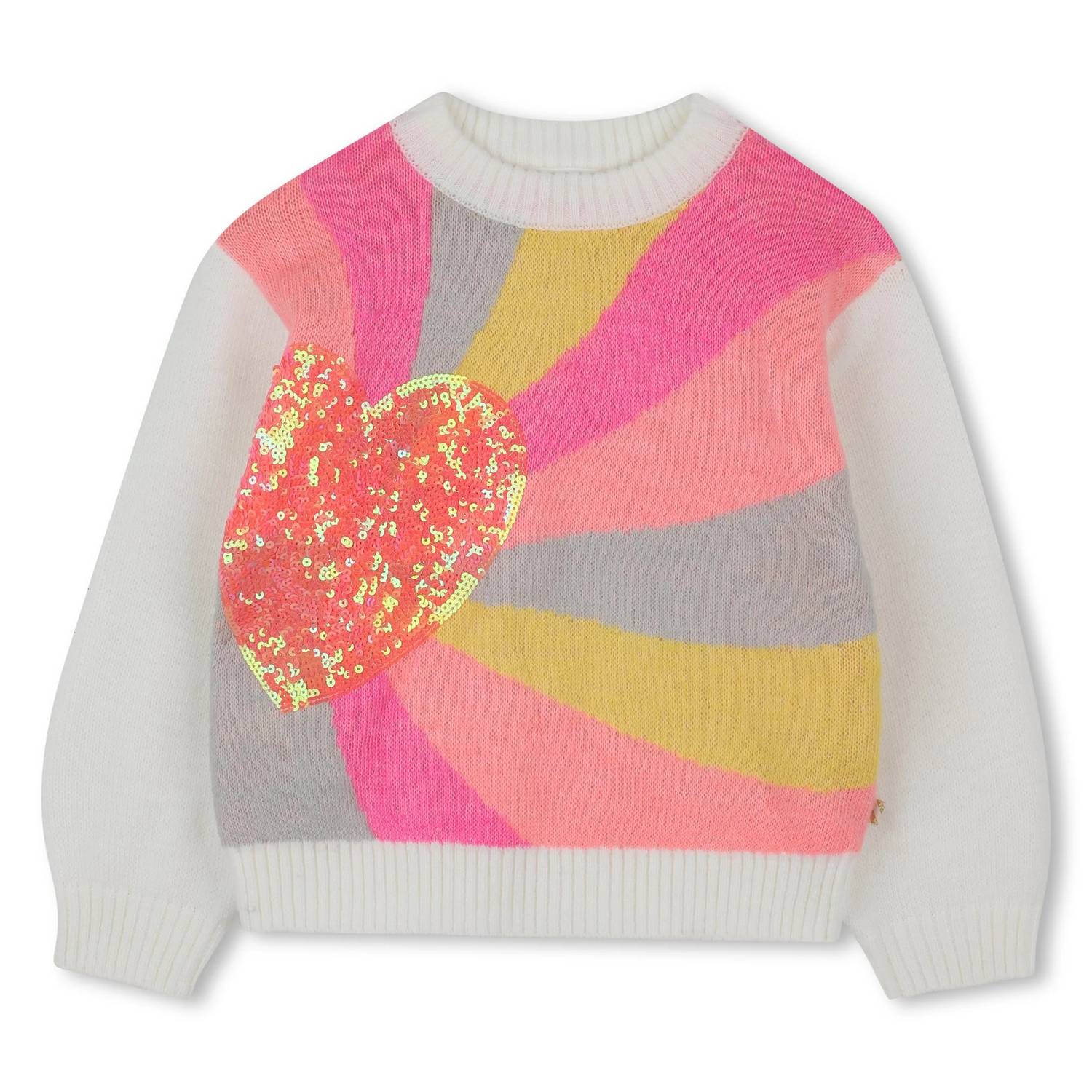 Billieblush - Girls Rainbow Heart Sweater