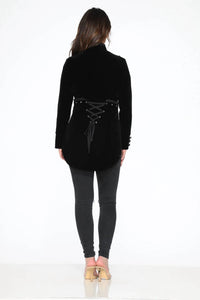 Orchid Bloom - Velvet Tailed Jacket With Linen