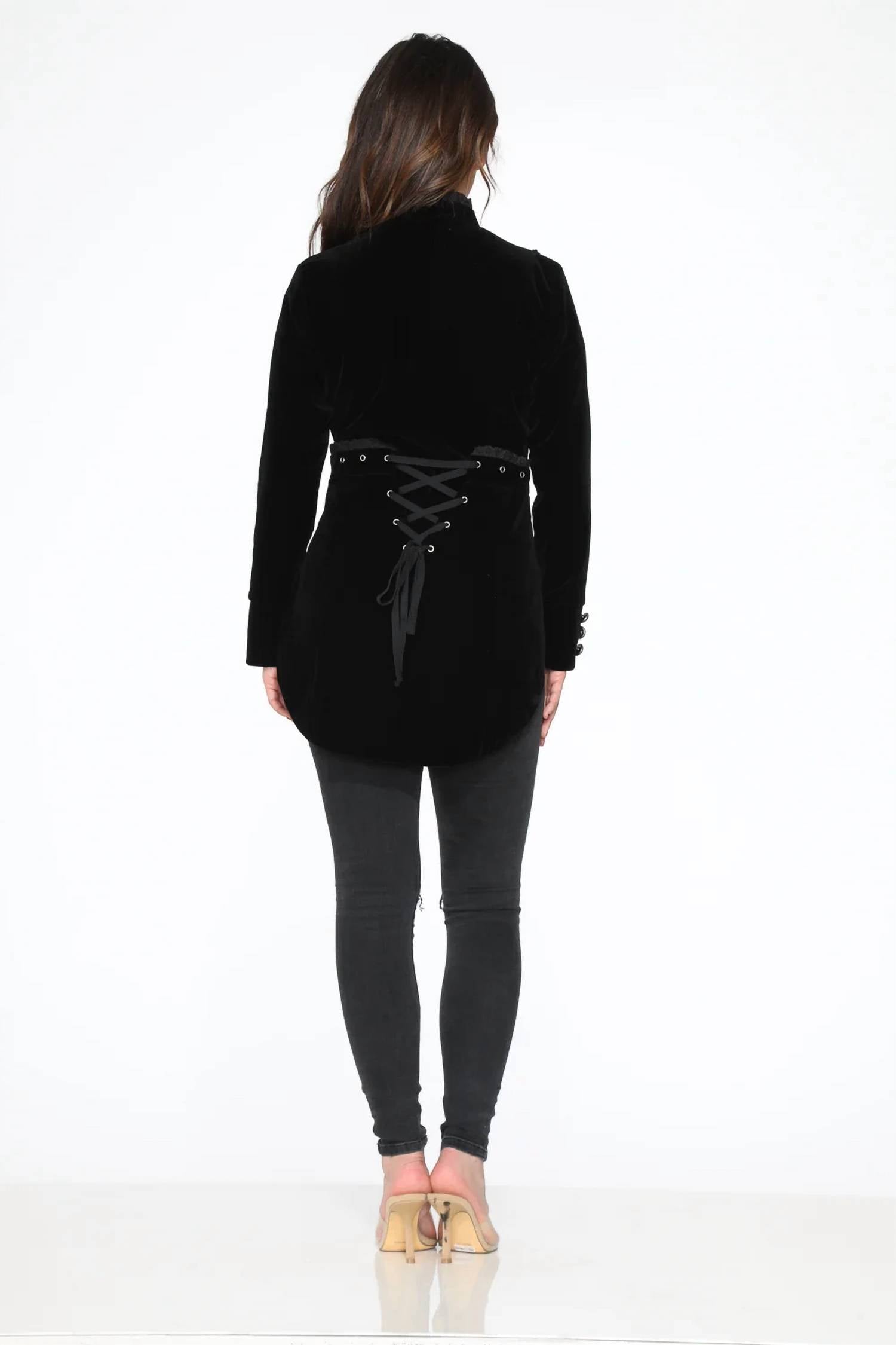 Orchid Bloom - Velvet Tailed Jacket With Linen