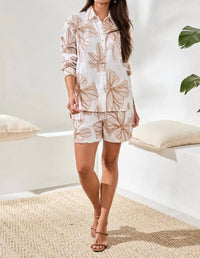 Tribal - Embroidered Crosshatch Button-front Blouse