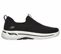 Skechers Women's Go Walk Arch Fit Shoes in black white - women's shoe - detail view