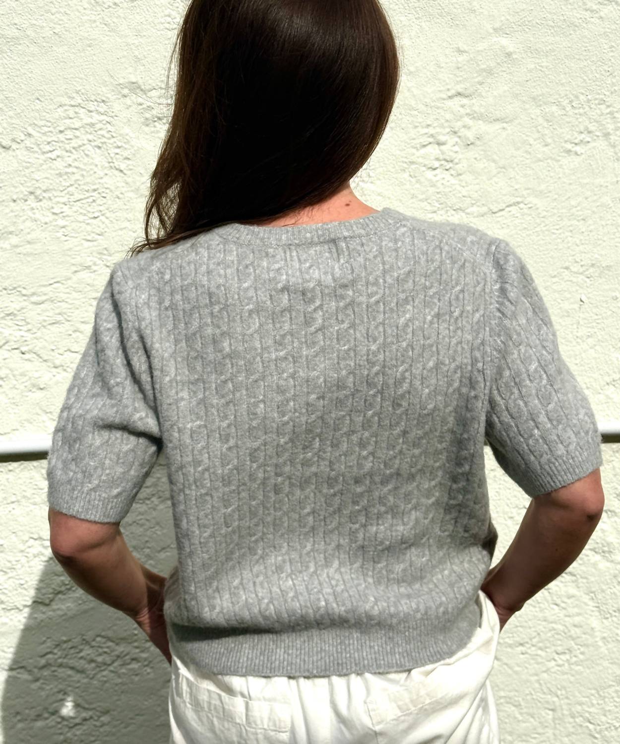 Things Between - Paisley Cable Knit Short Sleeve Top