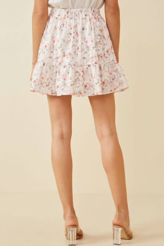 Hayden Girls - Eyelet Embroidered Floral Elastic Waist Mini Skirt