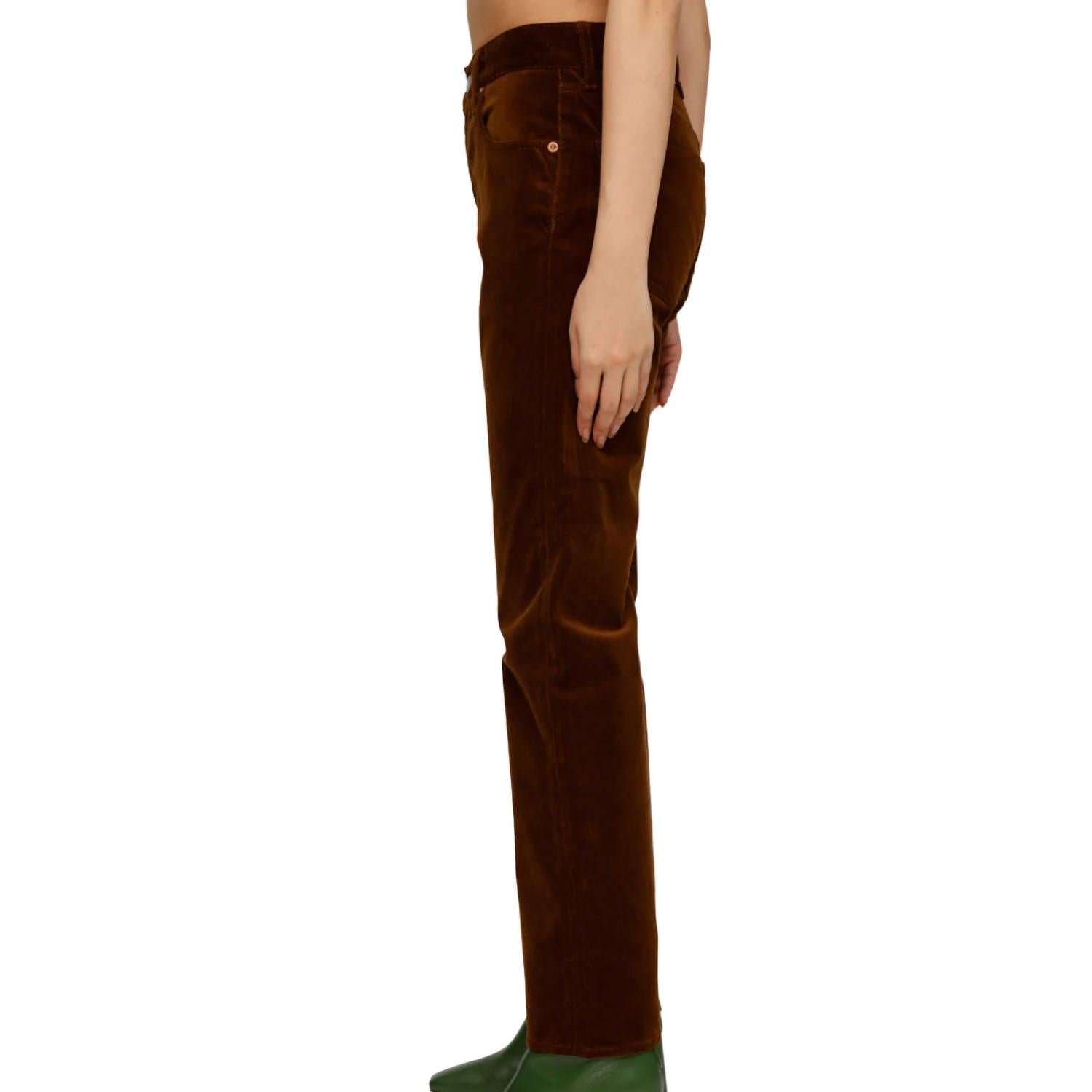 Moussy Slater Corduroy Straight Jean in camel - women's jeans - alternate view