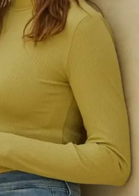 By Together - Ribbed Long Sleeve Mock Neck Top