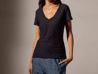 JAMES PERSE Casual Tee With Reverse Binding in deep - women's t-shirt - alternate view