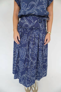 Tcec - River Floral Tiered Midi Skirt