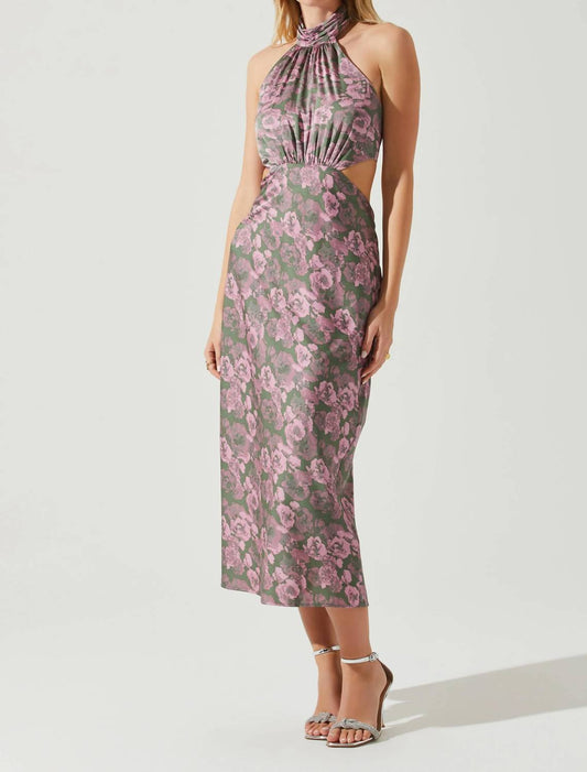 Astr - Ambretta Floral Halter Midi Dress
