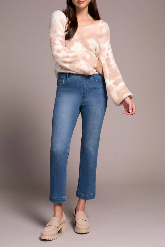 Tribal - Audrey Pull-on Crop Straight Jeans