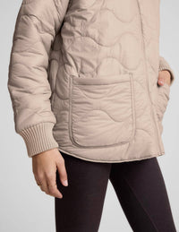 BEYOND YOGA Two-way Quilted Jacket in oat latte - women's jacket - view 6