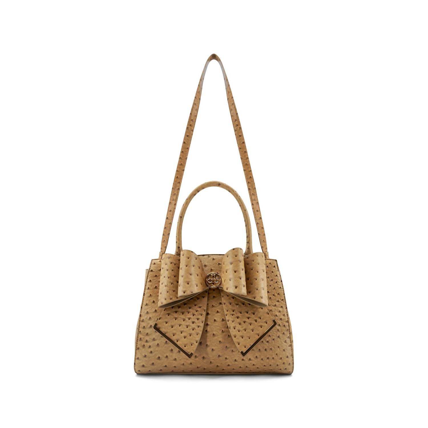 Like Dreams Women's Colette Bow Crossbody Bag in beige - women's bag - detail view