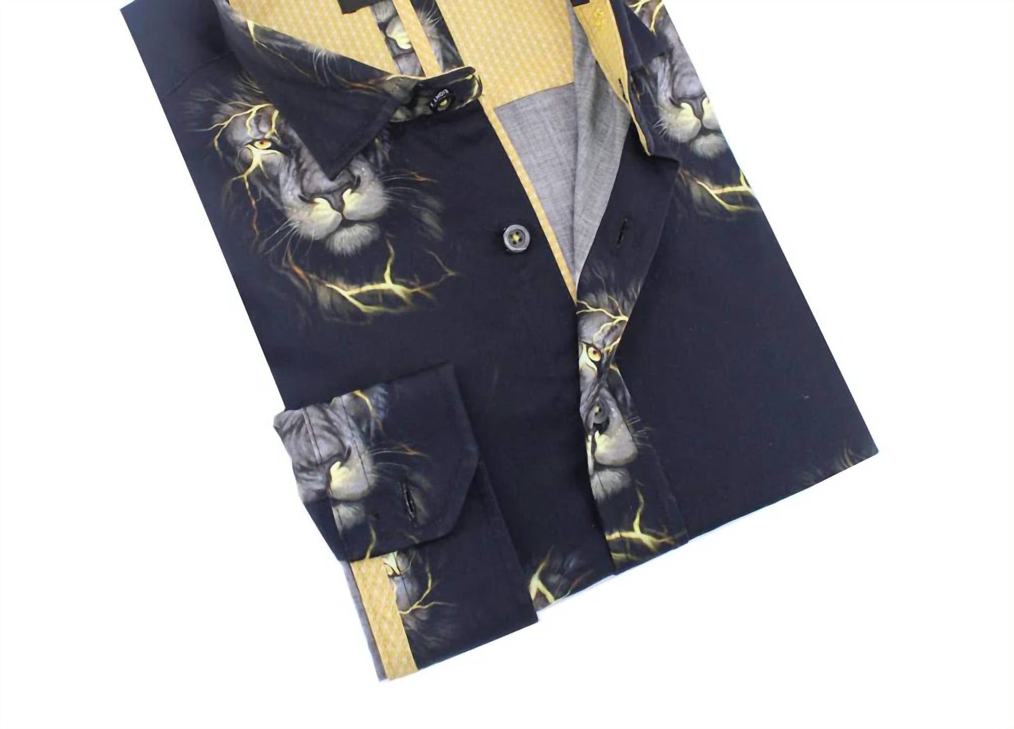 Eight X - Electric Lion Button Down Print Shirt