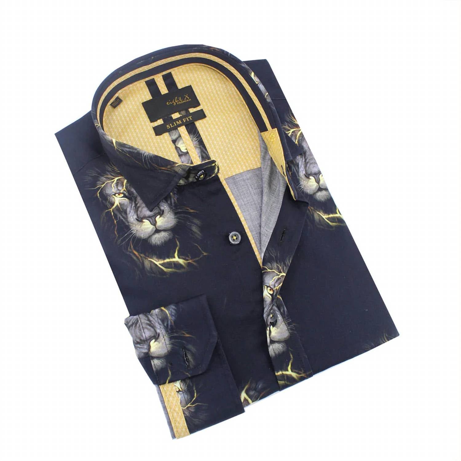 Eight X - Electric Lion Button Down Print Shirt