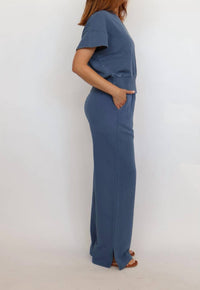 ELAN Kalysta Drawstring Pants in blue - women's pants - detail view