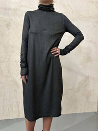 Sanctamuerte - Women's Turtleneck Midi Dress
