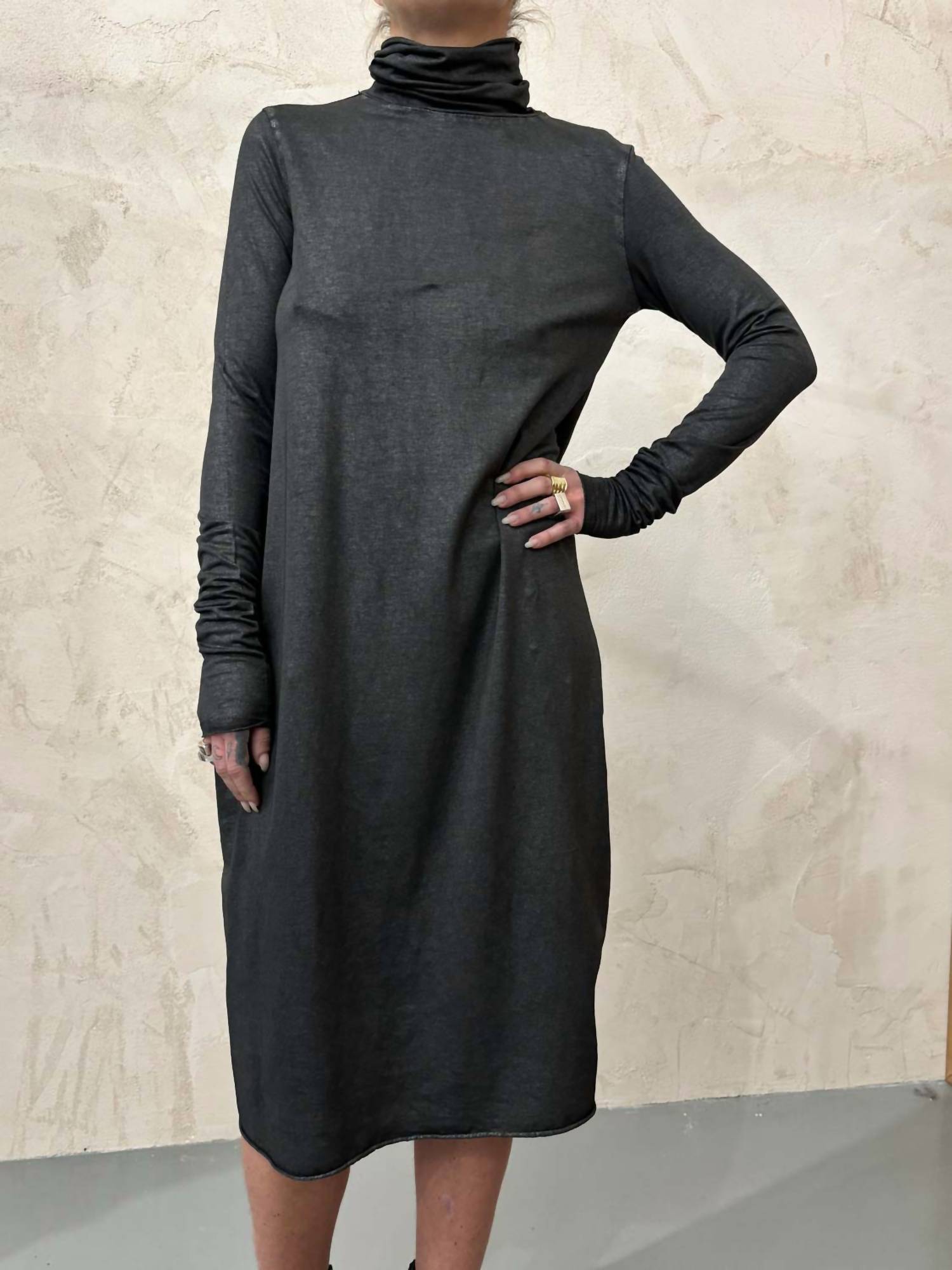 Sanctamuerte - Women's Turtleneck Midi Dress