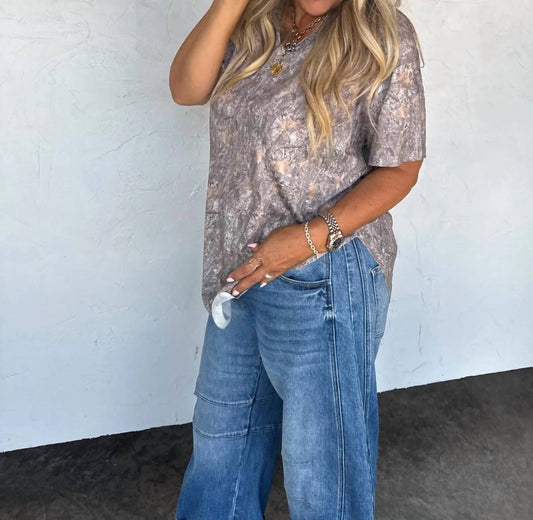 Blakeley - Joey V Neck Washed Cotton Boyfriend Tee