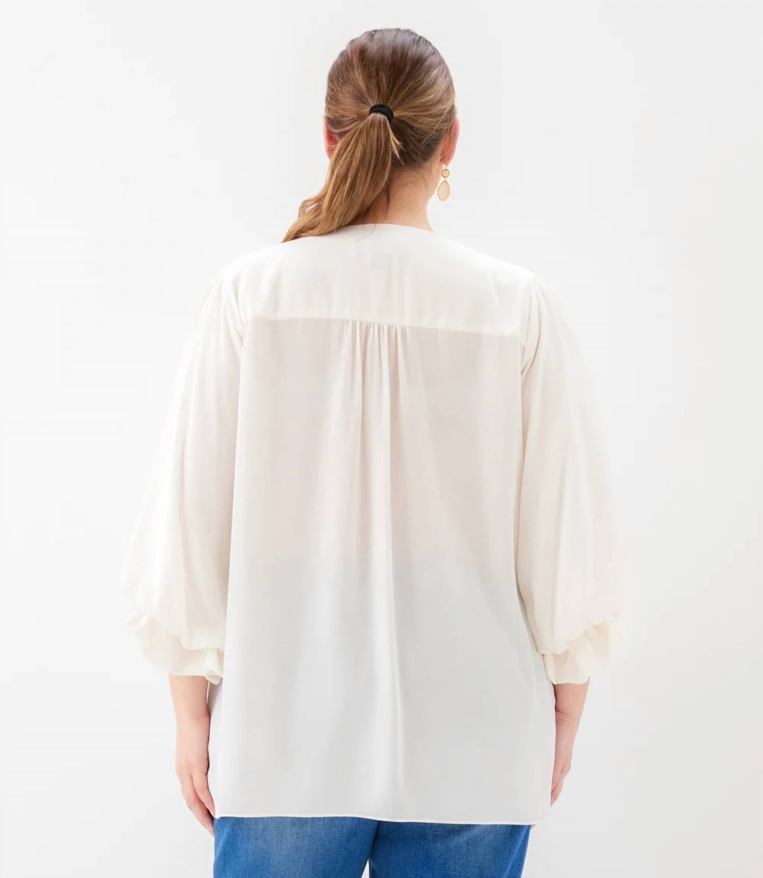 Karen Kane - Layered Sleeve Asymmetric Top - Plus Size