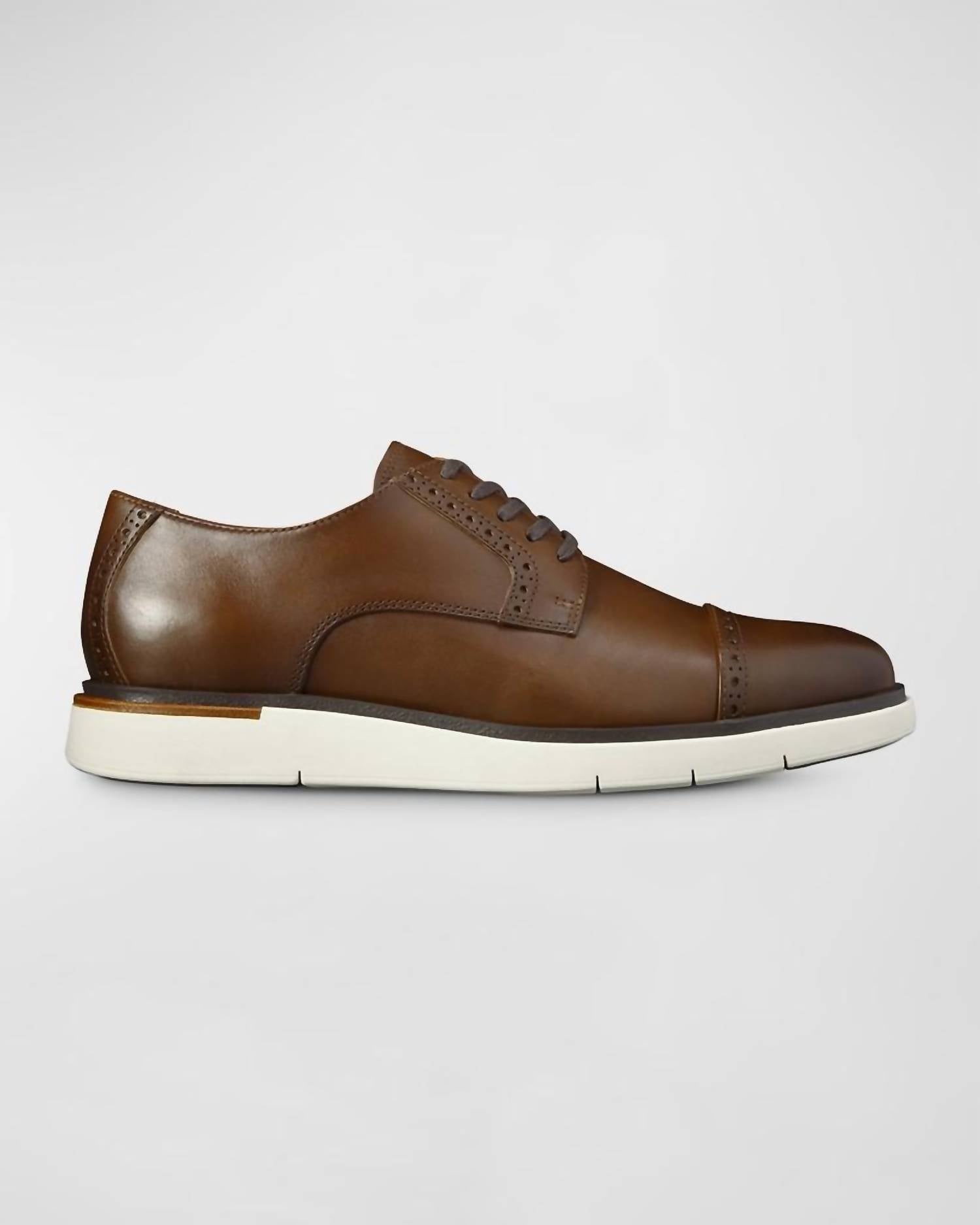 Allen Edmonds Men's Caleb Leather Lace-up Dress Shoes in brown - men's shoe - detail view