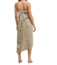 Hem & Thread - Asymmetrical Ruffle Cami Midi Dress