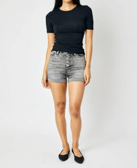 Judy Blue - High Waist Button Fly Cuffed Shorts