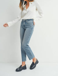 Just Black Denim - Lila Clean Mid Rise Straight Jeans