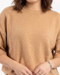 Sewn And Seen - Short Sleeve Relaxed Sweater Top