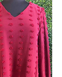First Love - Women's Swiss Dot V-neck Blouse
