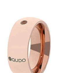 Qudo Women's Basic Big Ring in rose gold - women's jewelry - detail view