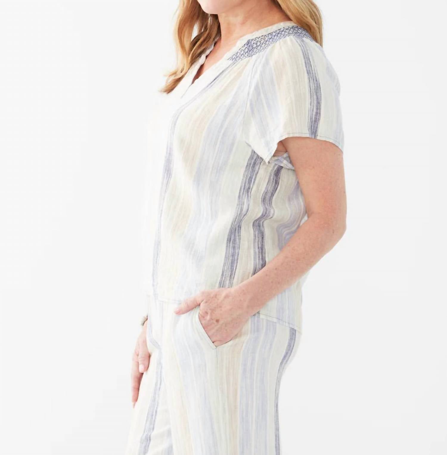 Fdj - Flutter Sleeve Stripe Summer Top