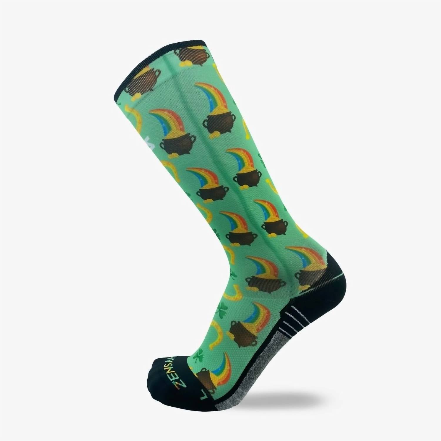 Zensah Unisex - Knee High Printed Socks in lucky st patricks day green - men's item