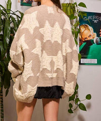 Bucketlist - Oversized Star Pullover Sweater Cardigan