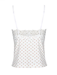 BOYS LIE Women's Know How To Pick Em' Lace Tank Top in white - women's tank top - detail view