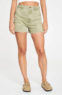 Daze - Knockout High Waist Cargo Denim Cutoff Shorts