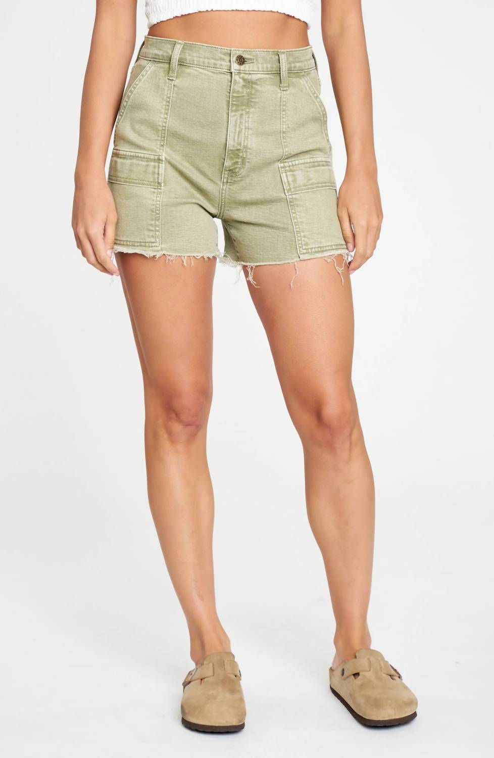 Daze - Knockout High Waist Cargo Denim Cutoff Shorts