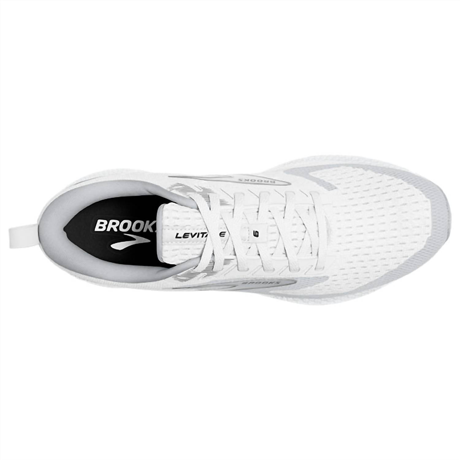 BROOKS Men's Levitate 6 Running Shoes in bright white oyster mushroom - men's shoe - view 4