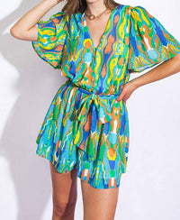 Flying Tomato - Belted Woven Romper