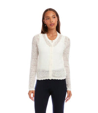 Karen Kane - Pointelle Cardigan Sweater