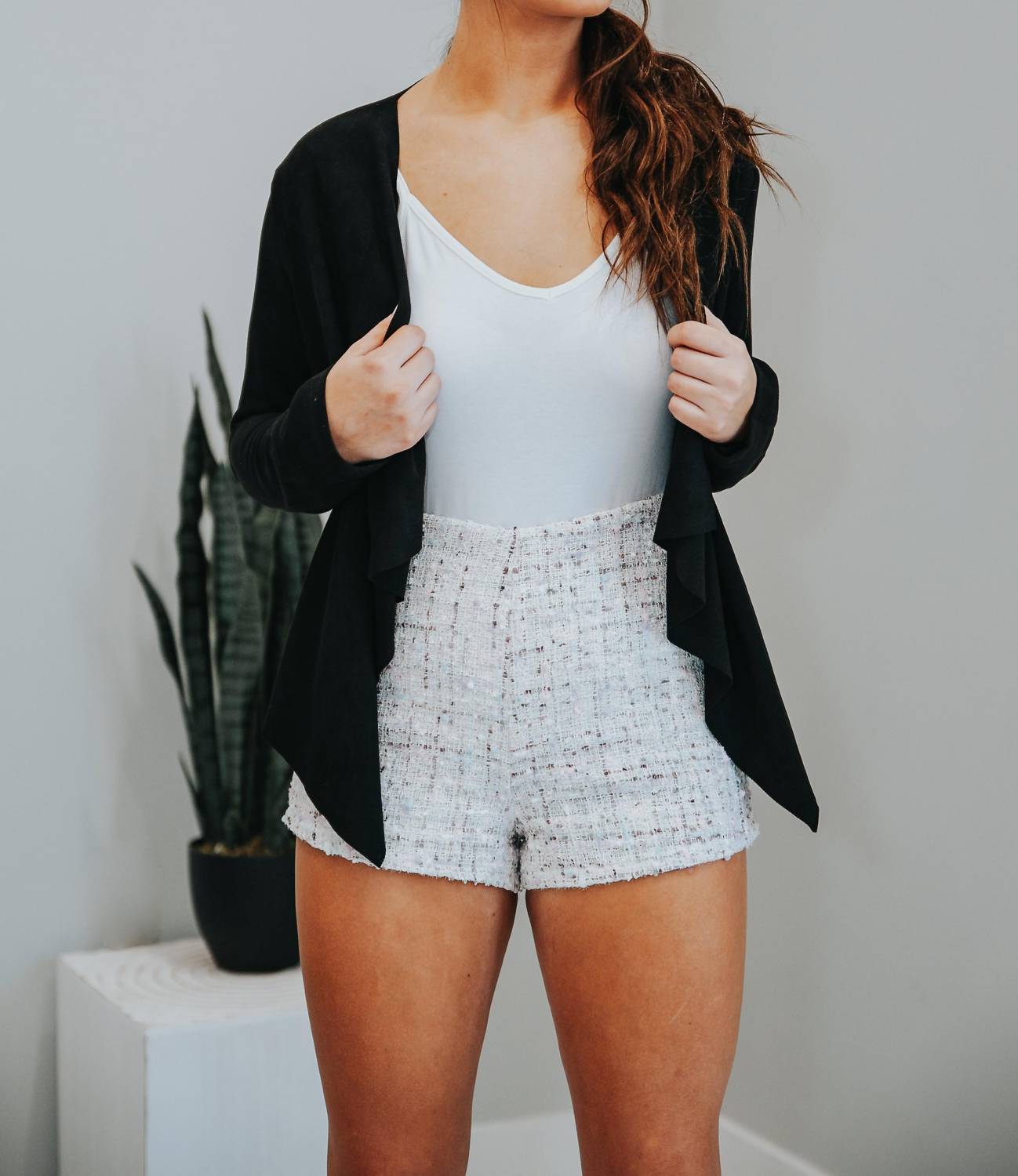 SHE + SKY T-Pro Tip Blazer in black - women's jacket - alternate view