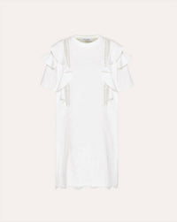 Valentino - Plain Knit Fabric And Lace T-shirt Dress