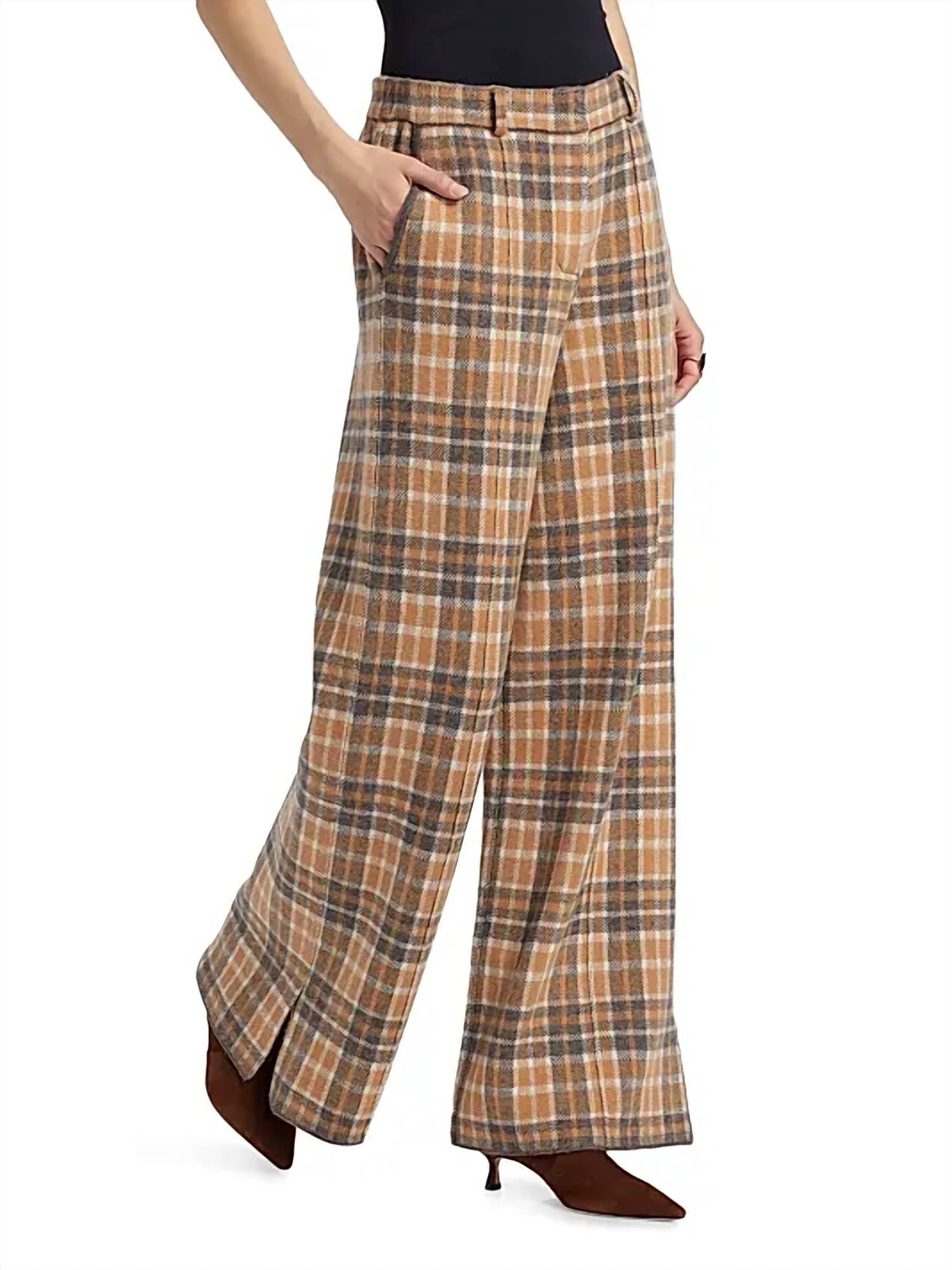 Naadam - Luxe Plaid Jacquard Wool Trousers