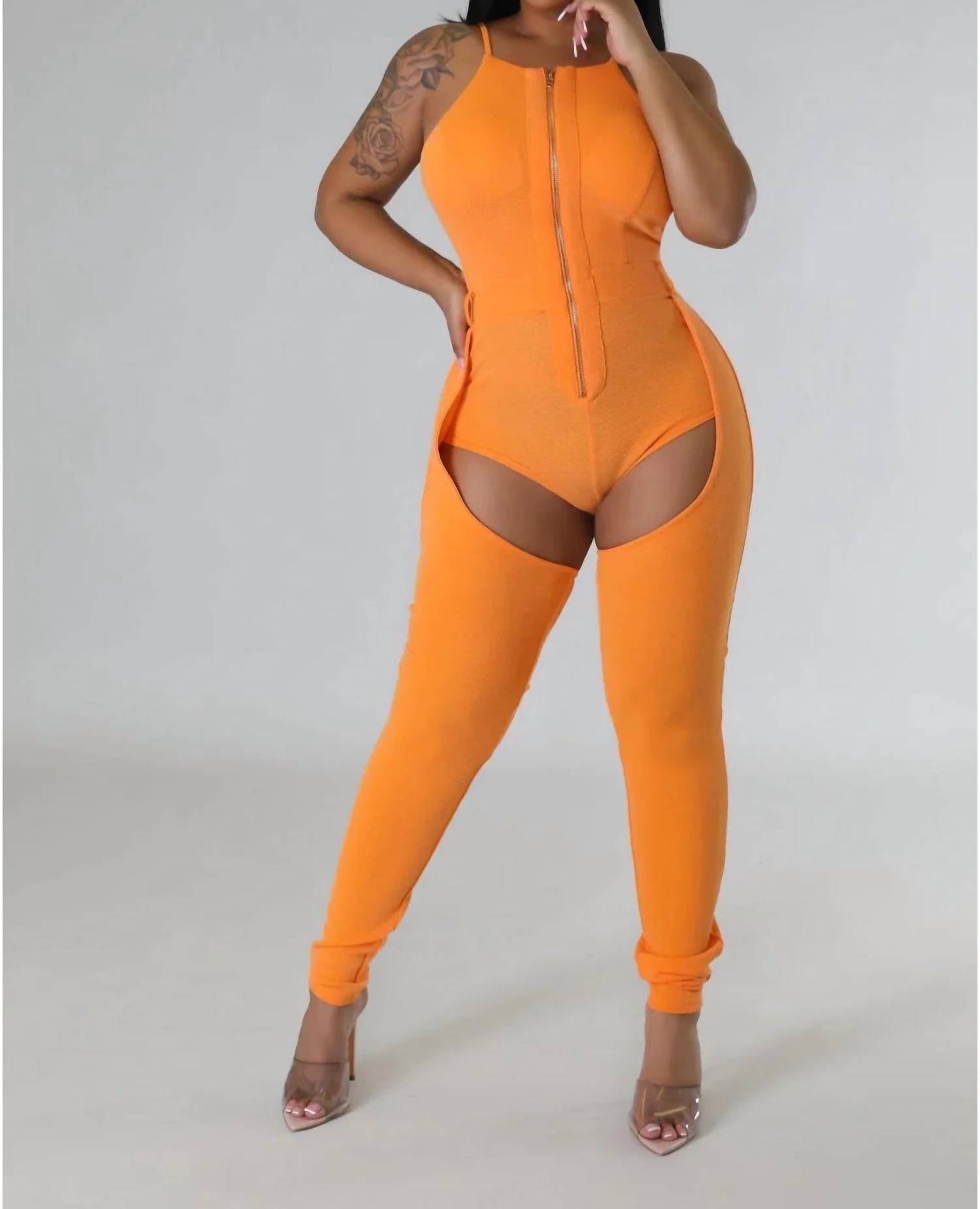 Good Time Usa - Motion - Back & Front Thigh Cut Out Jumpsuit