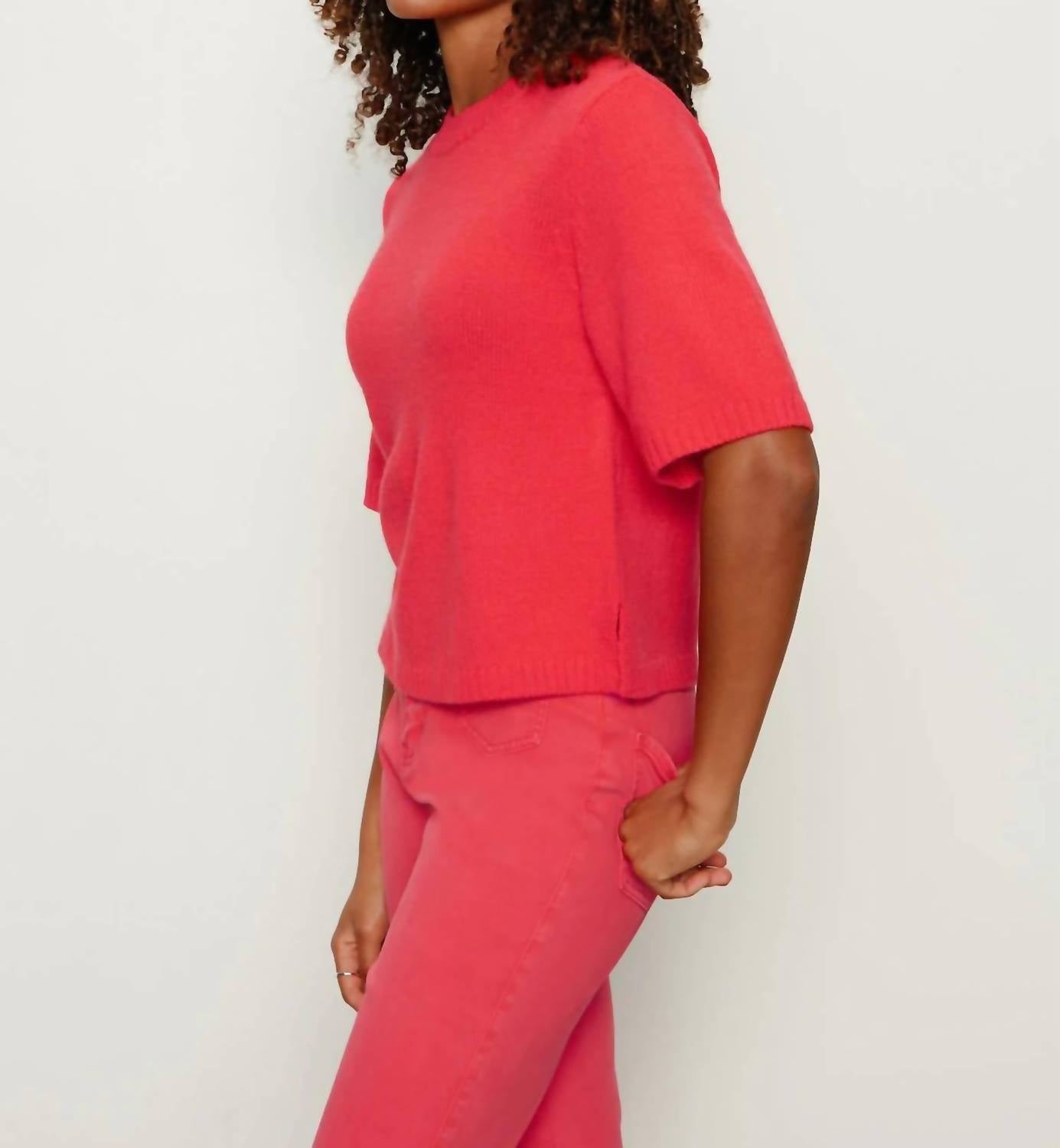 Sanctuary Perfect Sweater Tee Top in tulip - women's t-shirt - detail view