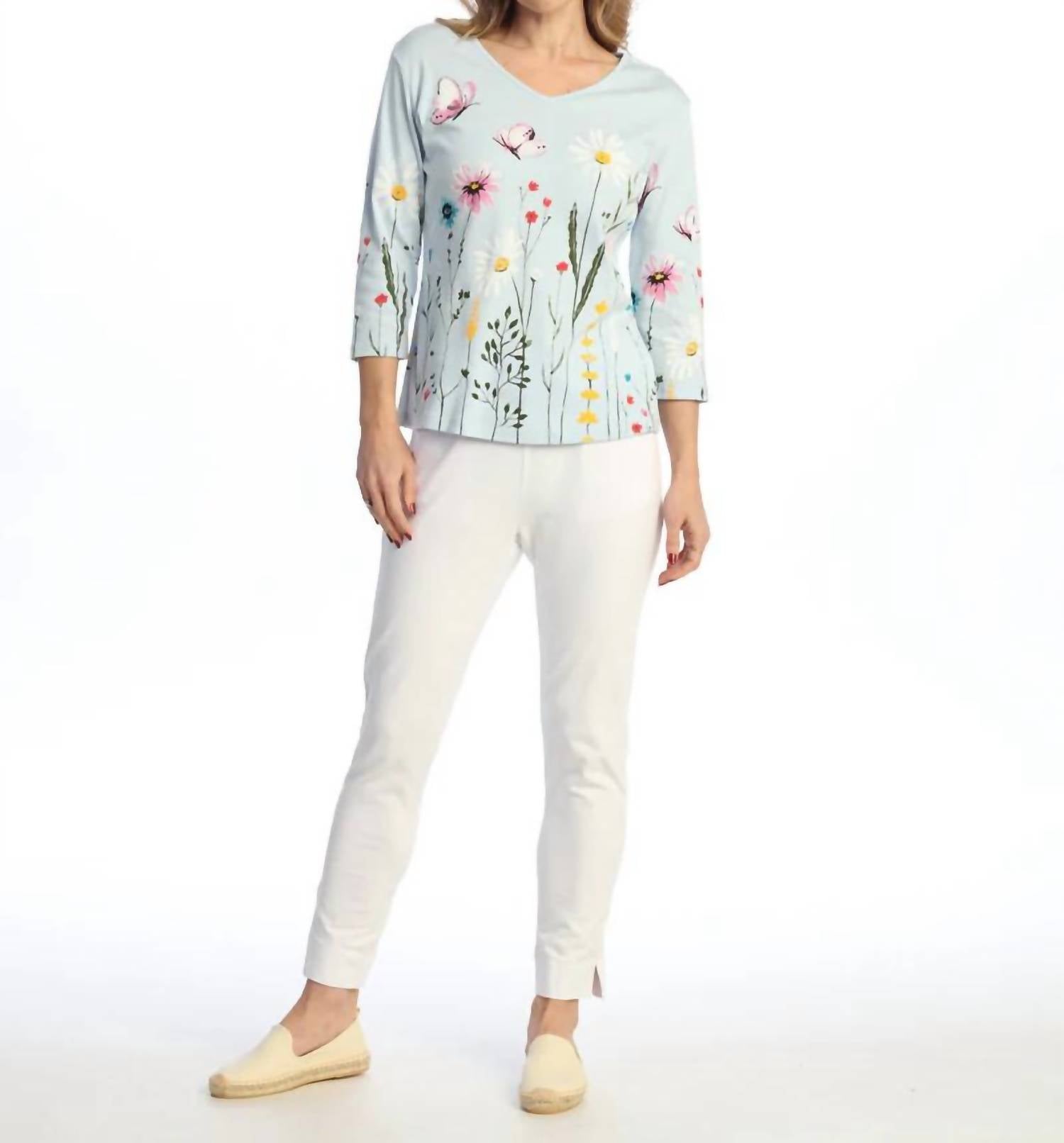 Jess & Jane - Three-quarter Sleeve Cotton Tee