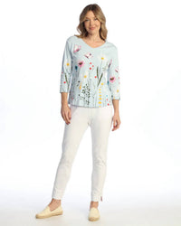 Jess & Jane - Three-quarter Sleeve Cotton Tee