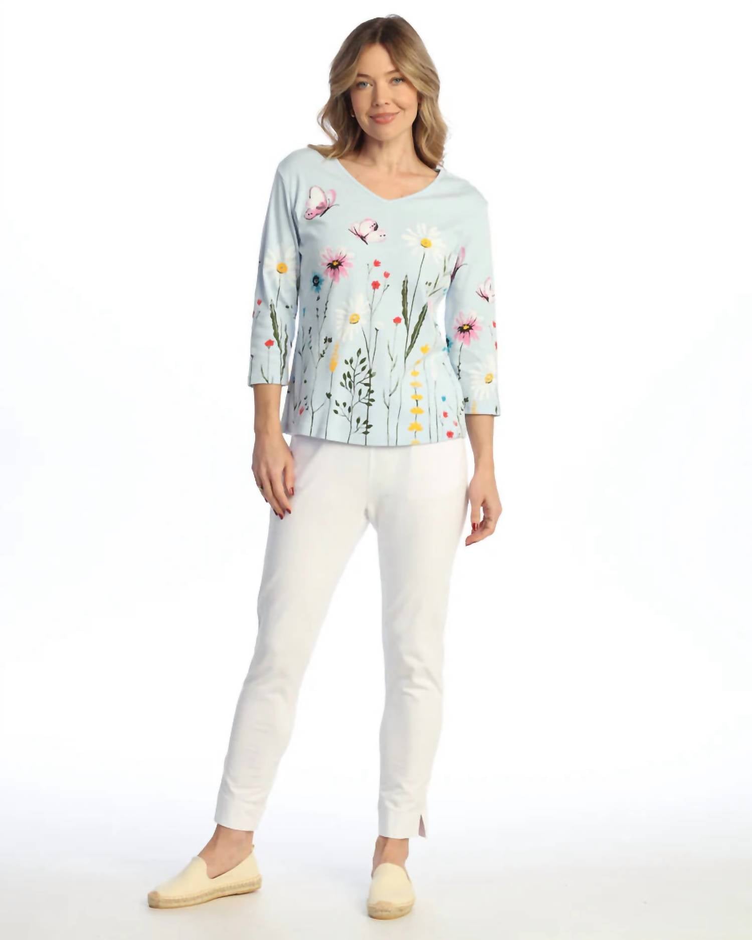 Jess & Jane - Three-quarter Sleeve Cotton Tee
